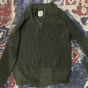 RedHead Men's Olive Half-Zip Ribbed Pullover Sweater